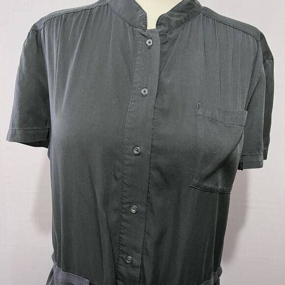 Lucy Gray Collared Short Sleeve Utility Button Down Cinched Waist Dress Large - Picture 4 of 10